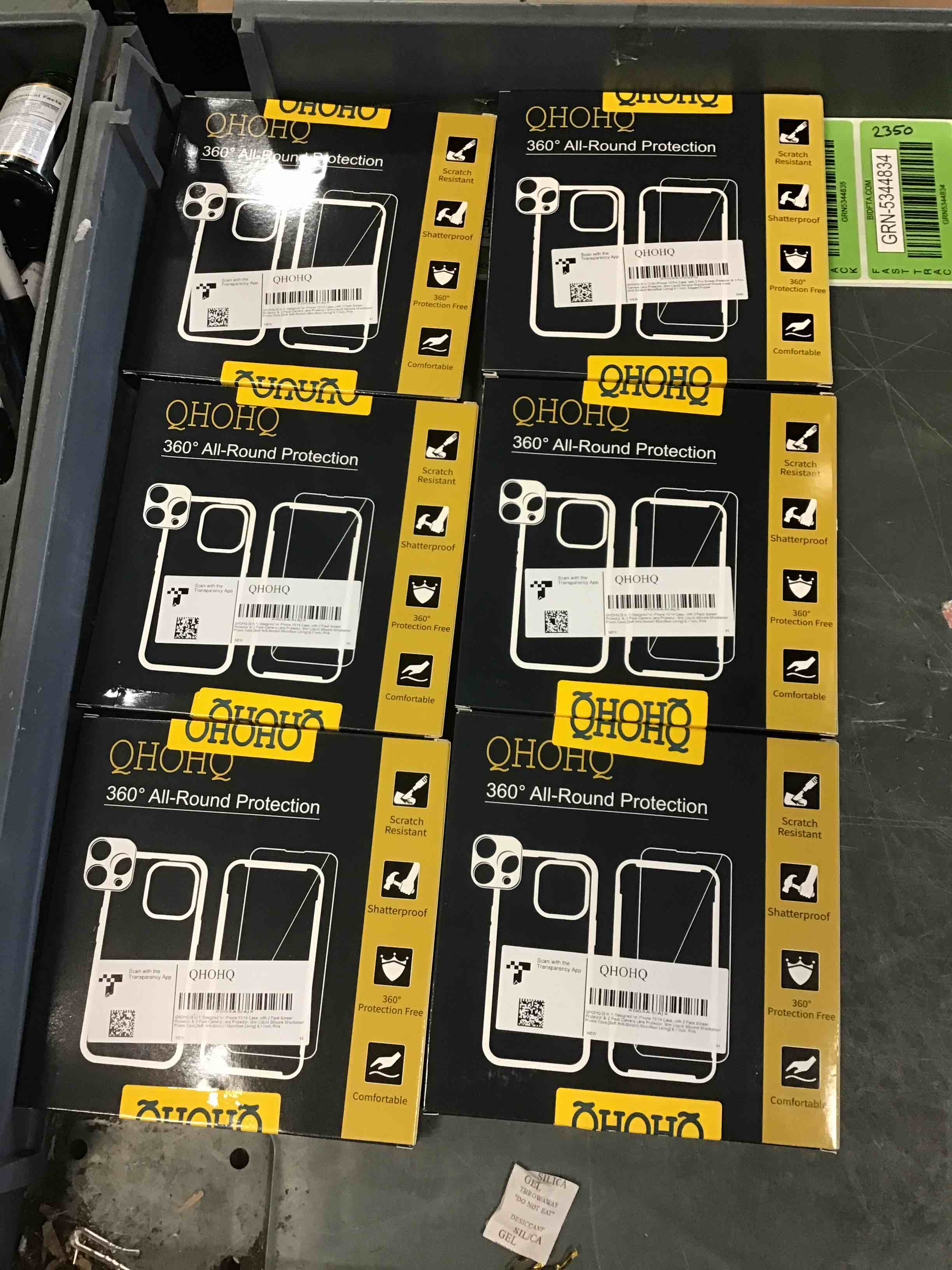 Box Lot of iPhone Case Kits (Comes with 2 Screen Protectors, 2 Camera Lens Protectors, and 1 Silicone Case Per Pack) , iPhone 13 - iPhone 13 Pro Max - iPhone 14 - iPhone 14 Pro - iPhone 14 Pro Max 