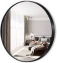 JENBELY 24 Inch Round Bathroom Wall Mirror, Black Circle Vanity Mirror, Bathroom Mirror with Premium Brushed Metal Frame for Entryways, Living Rooms