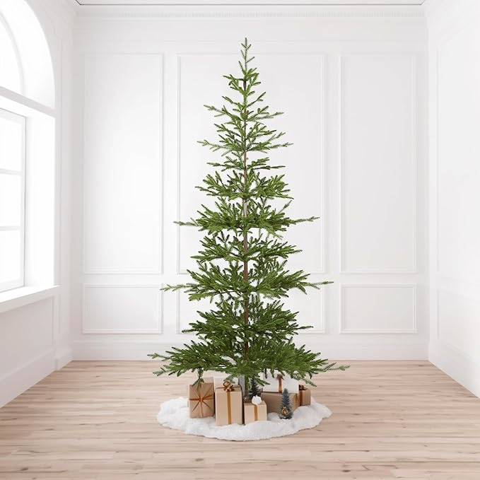 WBHome Pre-Lit 7 FT Alpine Fir Artificial Christmas Tree with 300 Clear Lights, XMT-2311-70, Sparse Christmas Tree, Green