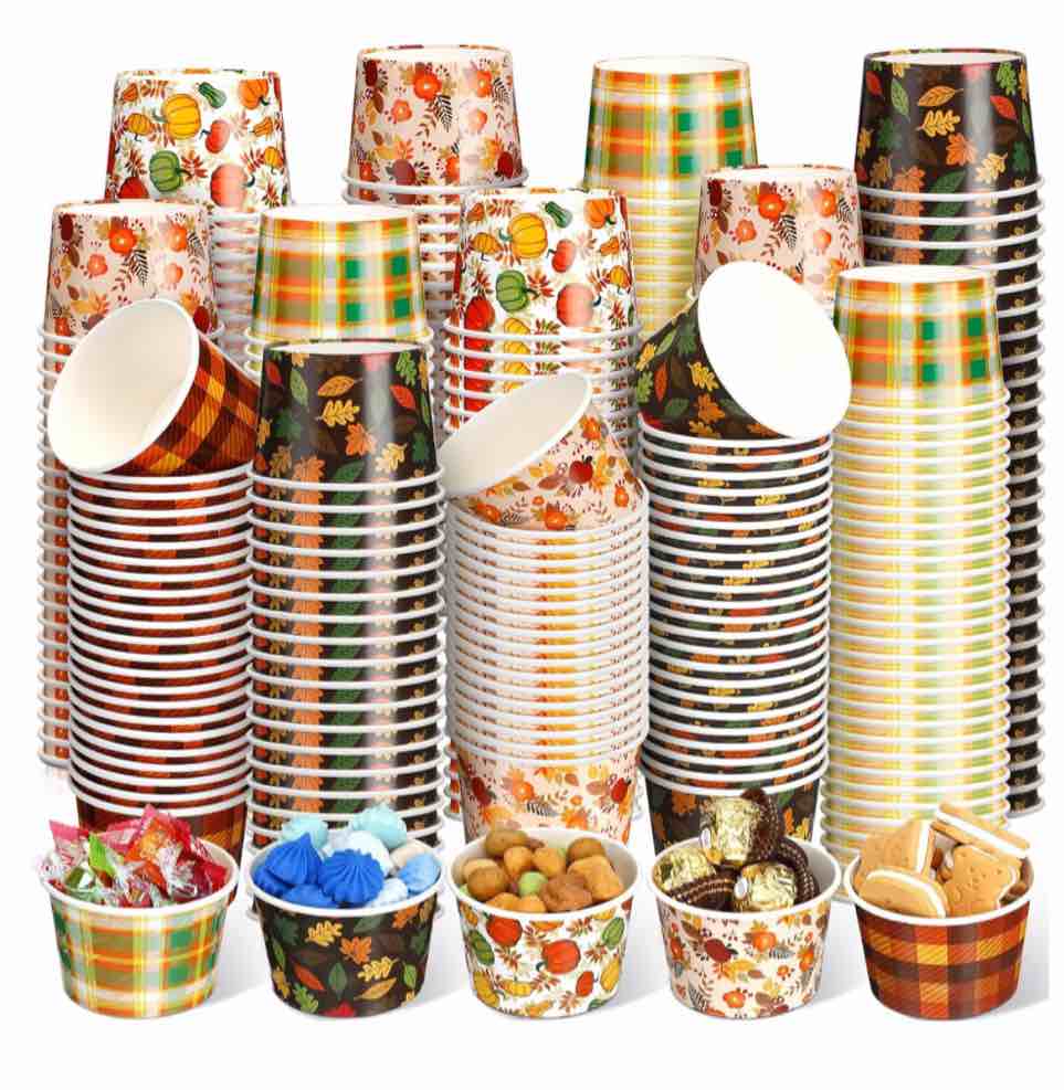 Uifan 100pcs Thanksgiving Snack Cup