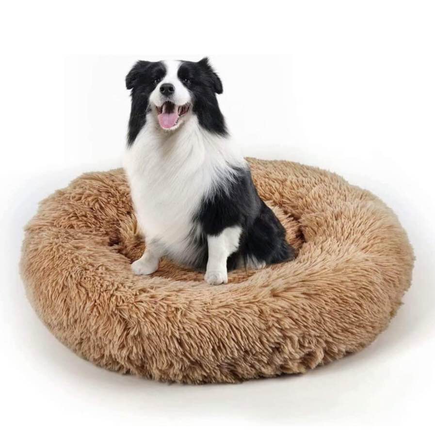 Best pet BedCalming Donut Dog Bed Cat Bed| Anti Anxiety Round Fluffy Plush Dog Bed for Small Medium Large Extra Large Dogs, Machine Washable Cuddler Pet Bed (23''/30''/36''/45'')