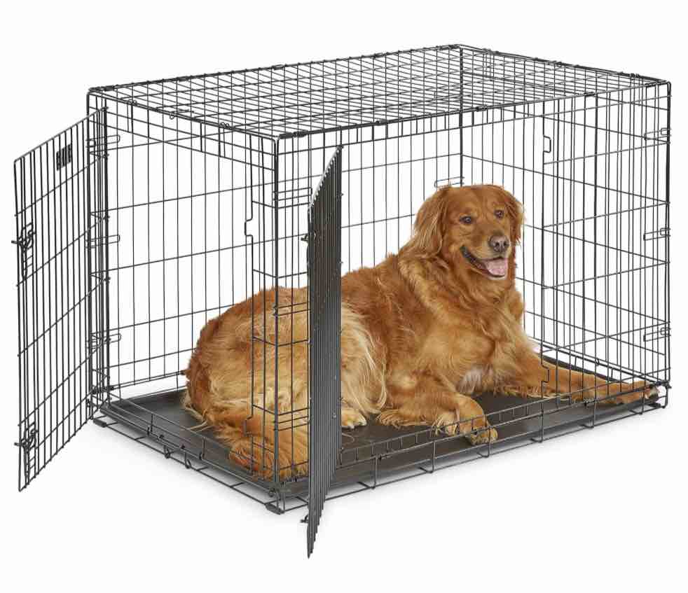 MidWest Homes for Pets Newly Enhanced  Double Door iCrate Dog Crate, Includes Leak-Proof Pan, Floor Protecting Feet, Divider Panel & New Patented Features