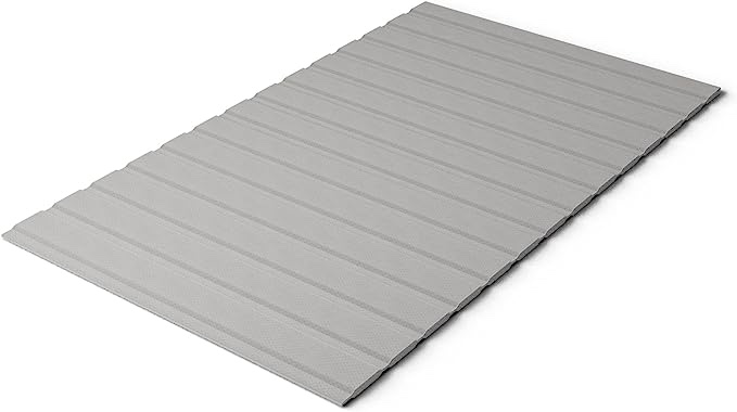 Mattress Support Wooden Bunkie Board/Bed Cover, Full, Grey, Horizontal Slat grey 