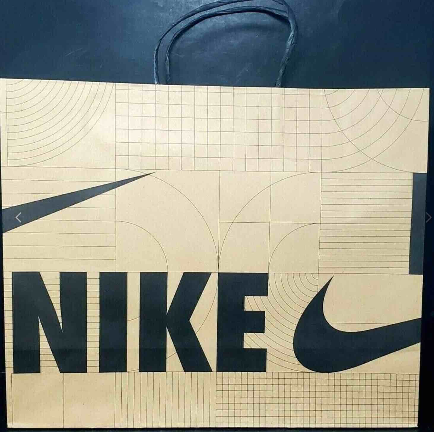 NEW - NIKE Sport Brown Recycled Paper Store Shopping Bags, Full Case of 150 bags