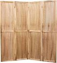 ZYLiving Pegboard Display Room Divider, Folding Partition Room Divider Screens, Multifunction Privacy Screen for Craft Show, Jewelry, Retail, Cloth (Nature, Half-Hole, 4 Panel)