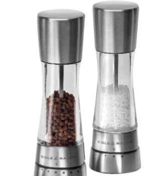 Cole & Mason H59408G Derwent Salt and Pepper Mills | Gourmet Precision+ | Stainless Steel/Acrylic | 190mm | Gift Set | Includes 2 x Salt and Pepper Grinders | Lifetime Mechanism Guarantee