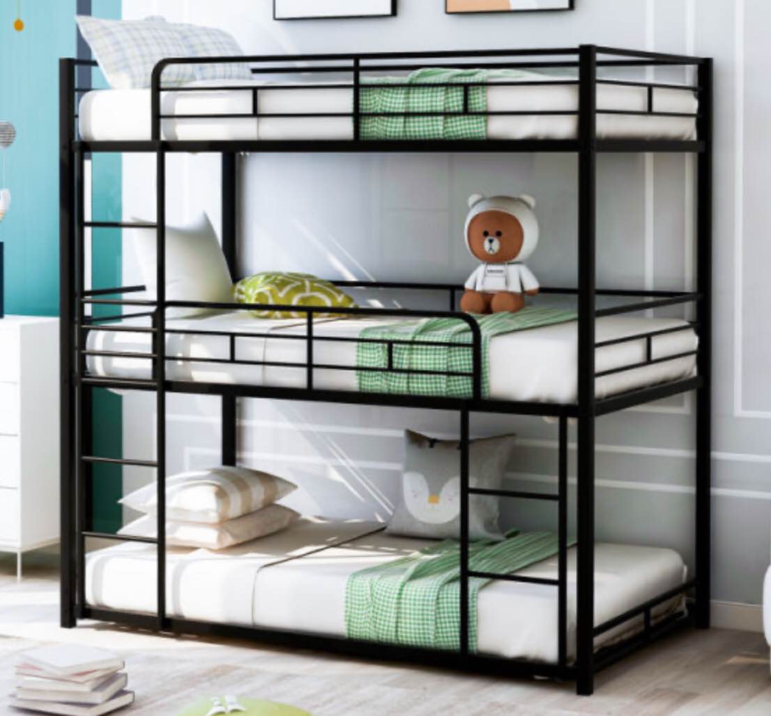 Metal Twin Size Triple Bunk Bed