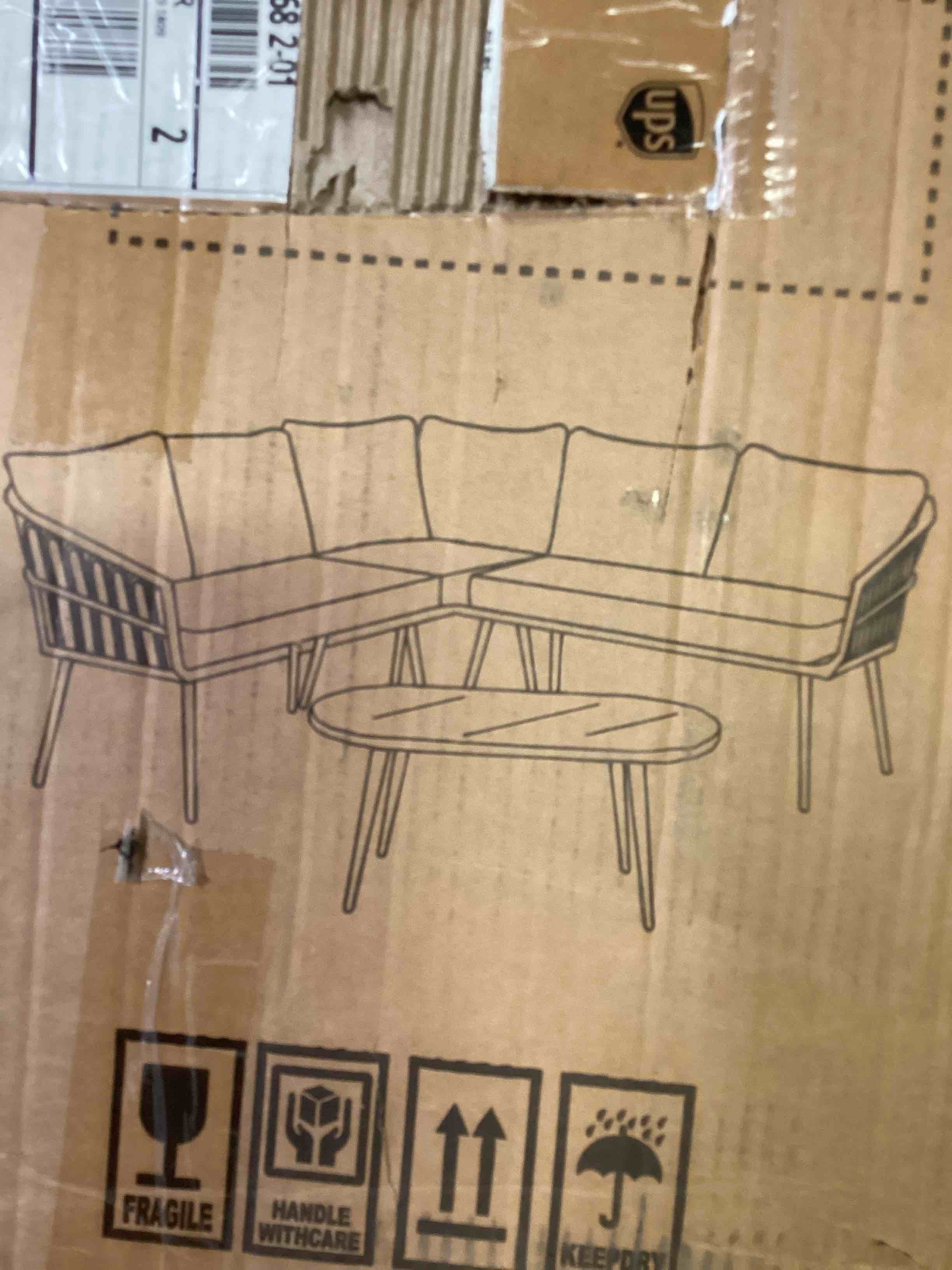 rattan sectional set red cushion natural wicker ptopf0156br