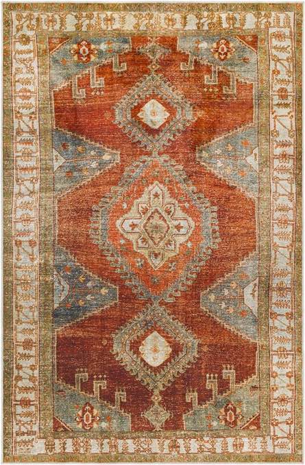 Artistic Weavers Leupp Washable Medallion Area Rug, 5' x 7'6", Red 