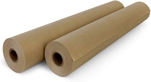 IDL Packaging Brown Kraft Paper Roll 24" x 180 feet (2160 inches) (Pack of 2) - Perfect Paper for Packing - Kraft Wrapping Paper for Moving - Floor Masking Paper - 100% Recycled Paper