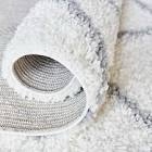 BELLEZE Parma Diamond Trellis Area Rug Cozy Soft Plush Shag Rug, 5x8 Feet, Ivory White