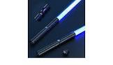 JvmuSaber Lightsaber Type-C Rechargeable Light Saber Double-Edged Sword Alloy Handle 12 Colors with 3 Sound Modes, Children's Day Halloween Christmas Decoration (Black)