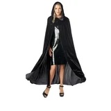 Adult Black Velvet Hooded Cape
