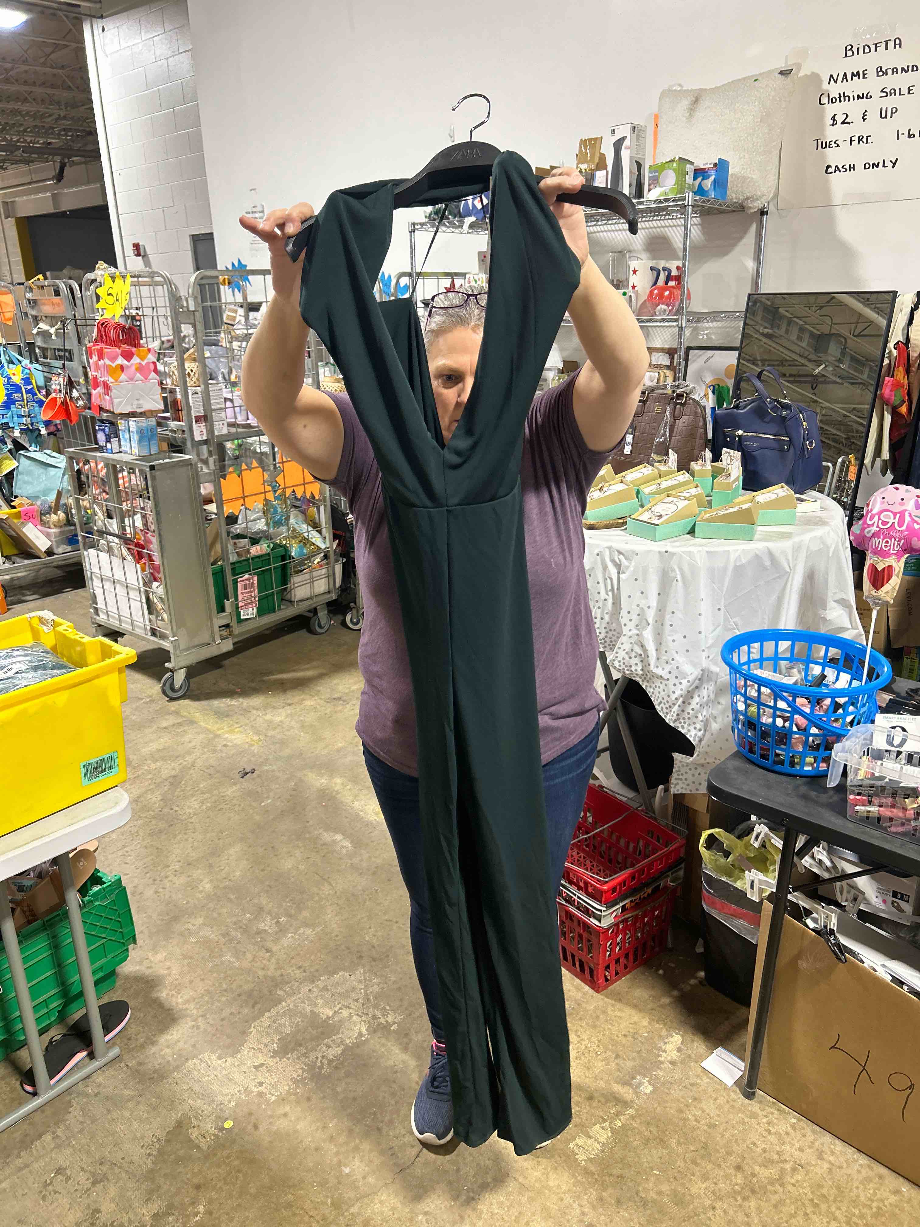 Zara one piece pants suits hunter green