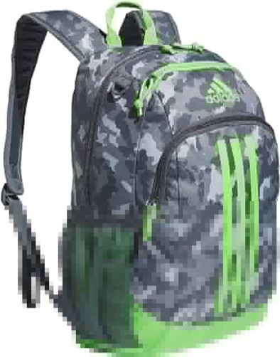 adidas Creator 2 Backpack, Essential Camo Grey/Lucid Lime Green/Onix Grey, One Size