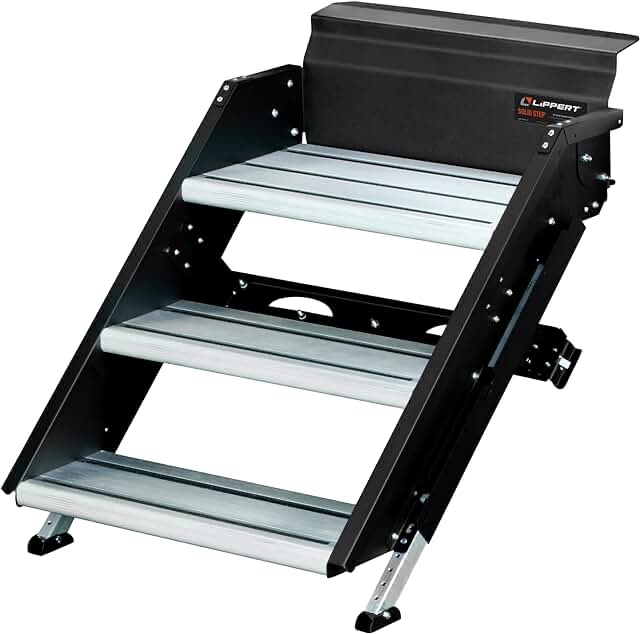 Lippert Components - 791572 Solid Step Triple Step for RV and Travel Trailer Entry Doorway