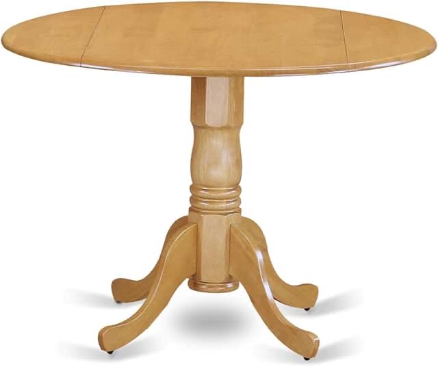 east west furniture Dublin round table with two drop leaves oak, top only 