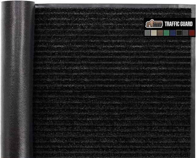 Doormat, 60x36, Durable Rubber Backing, Low Profile Indoor Outdoor Door Mat, Stain and Fade Resistant Shoe Scraper, Commercial Welcome Mats for Entry, Jet Black, SIMILAR TO LOT PHOTO