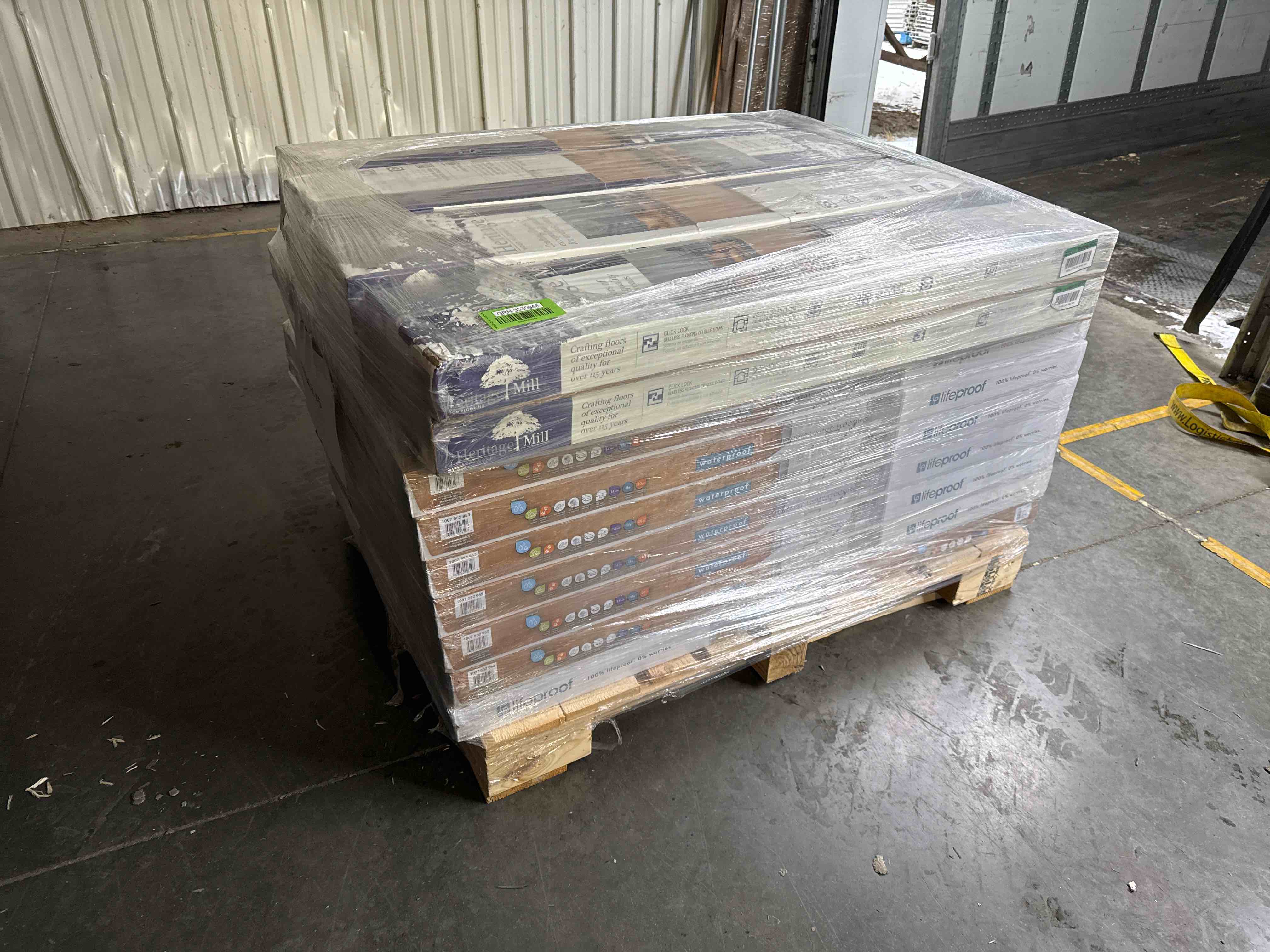 Skid, lot of assorted flooring