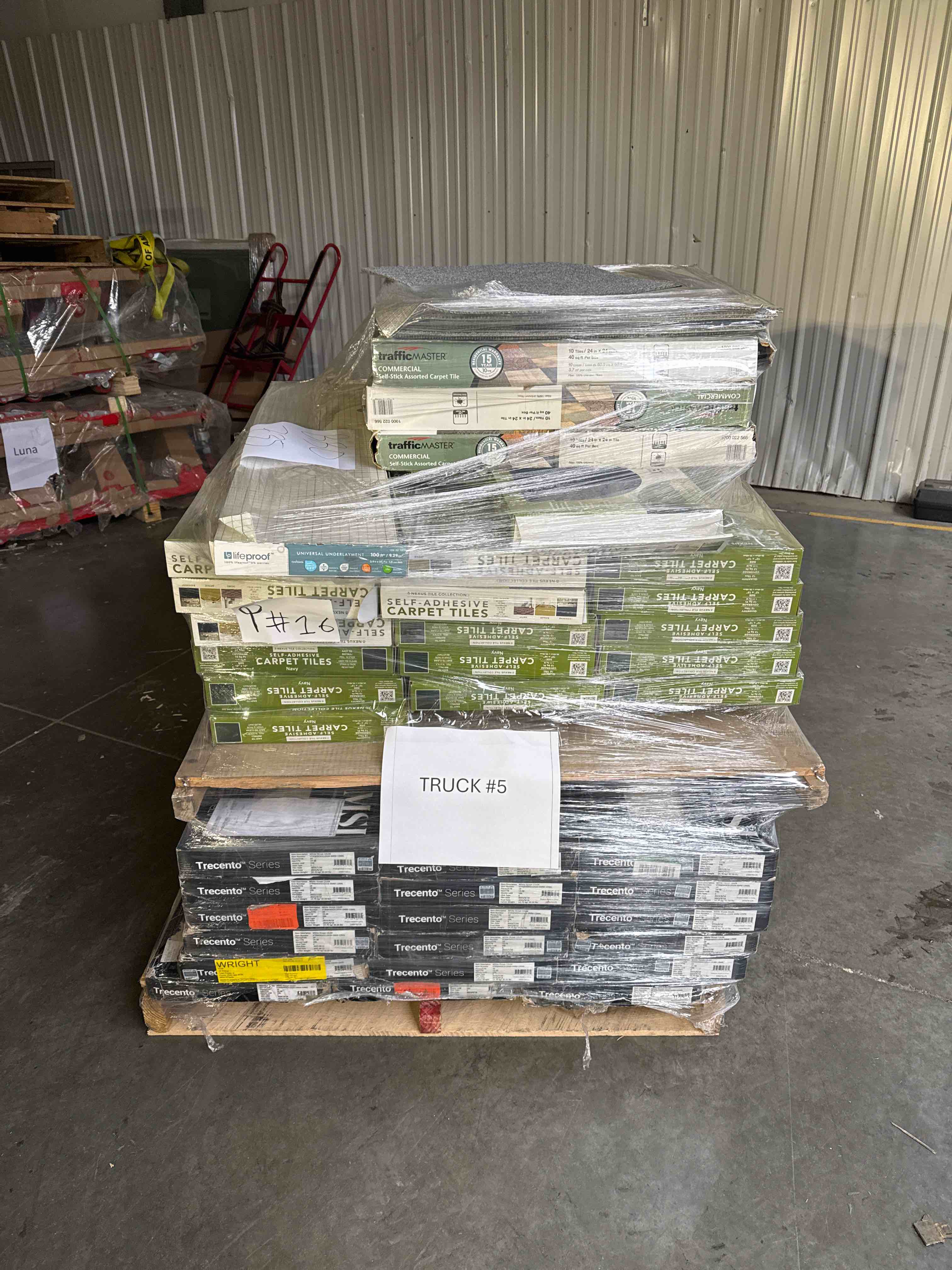 skid lot of assorted flooring