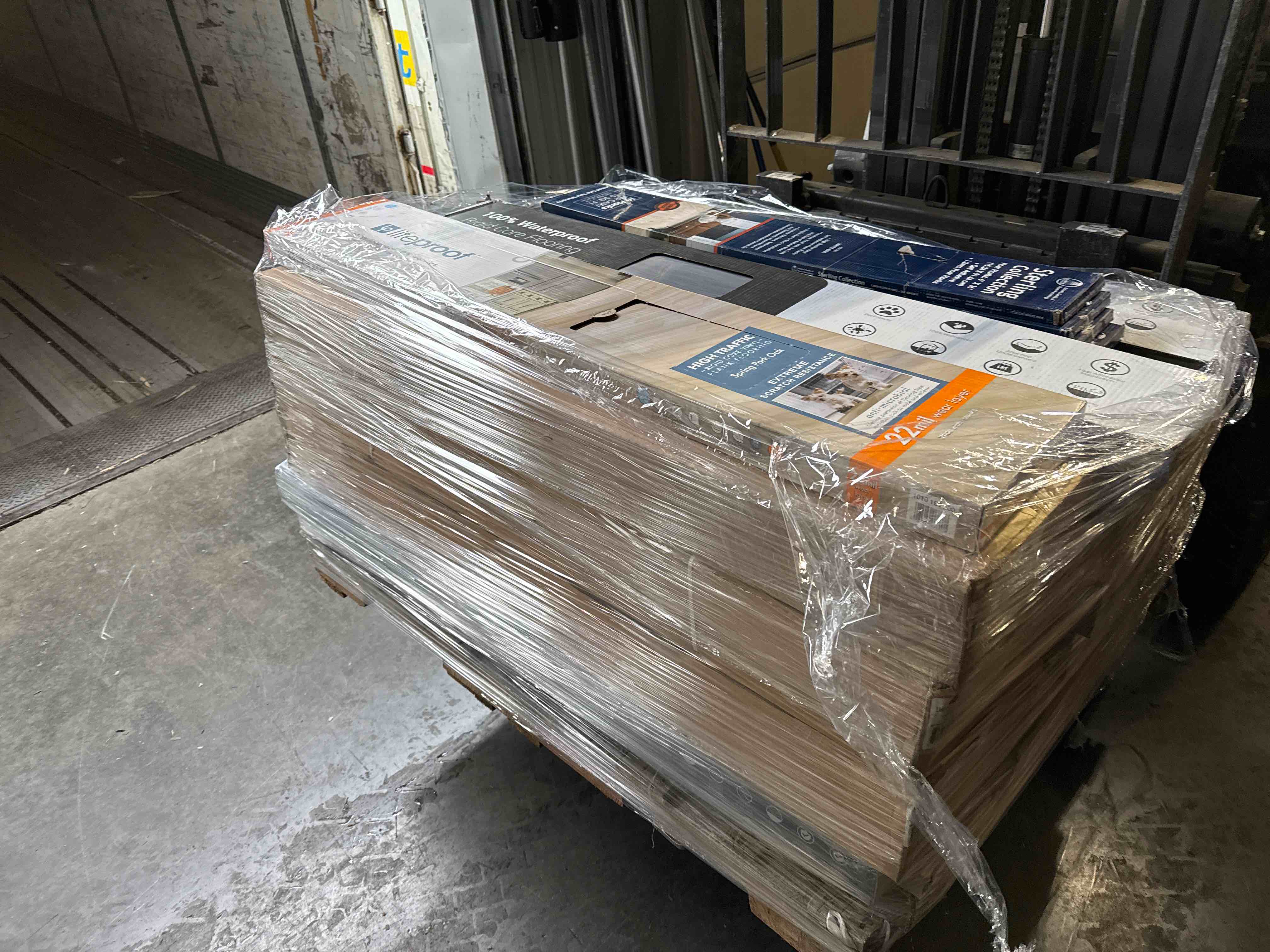 skid lot of assorted flooring