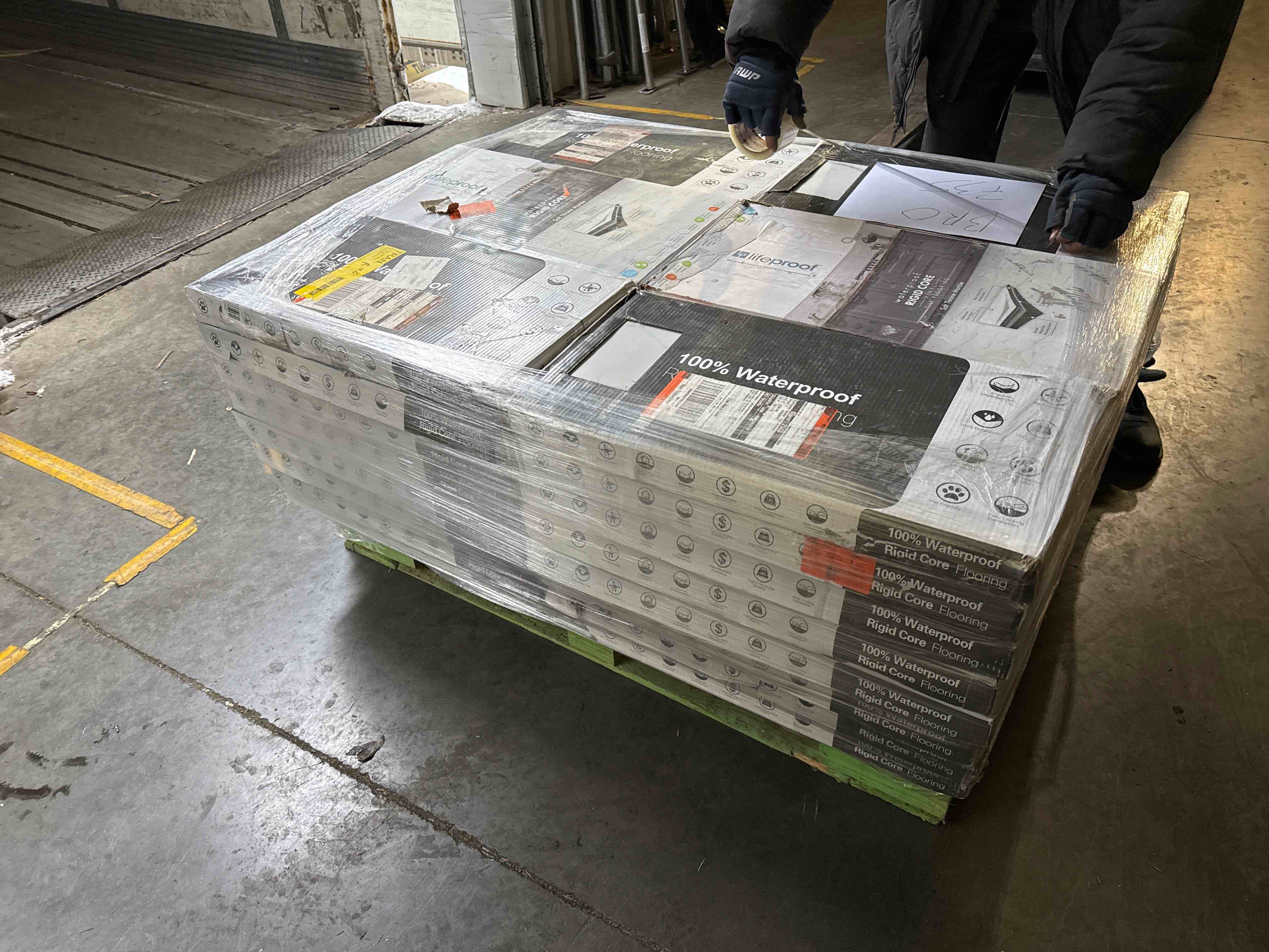 skid lot of assorted flooring