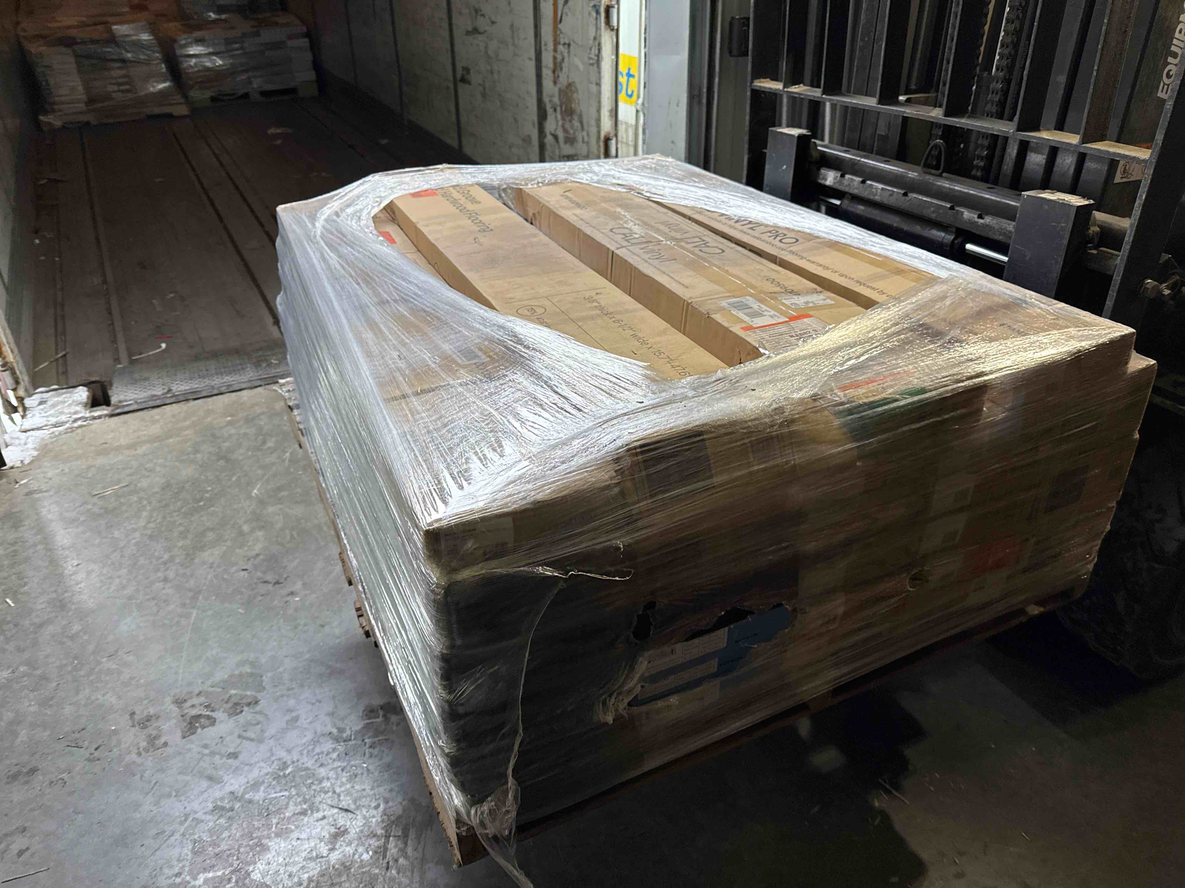 skid lot of assorted flooring