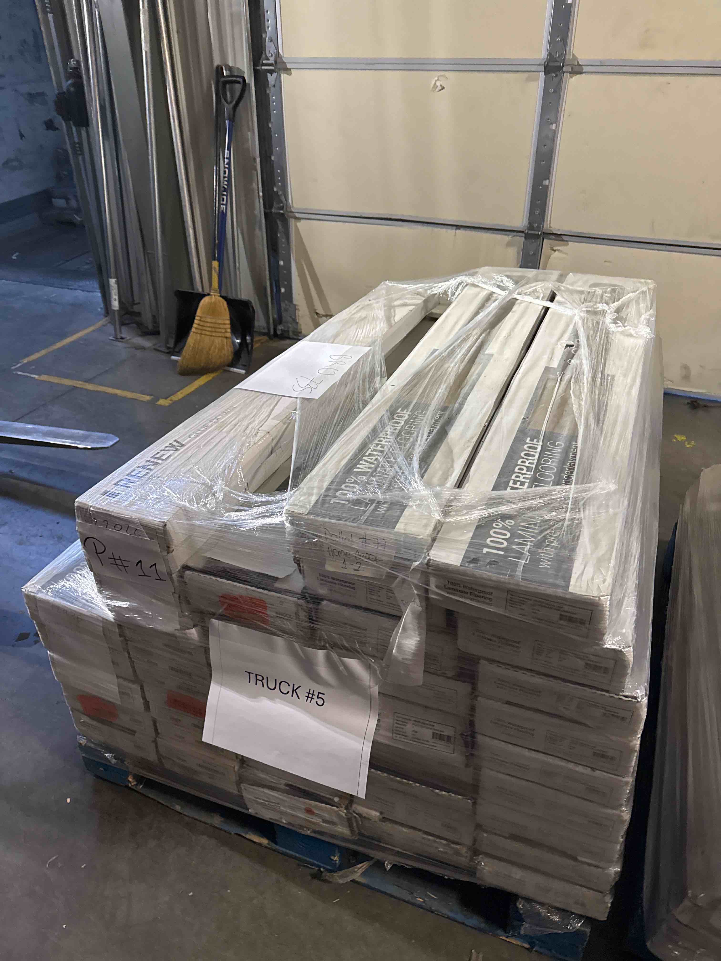 skid lot of assorted flooring