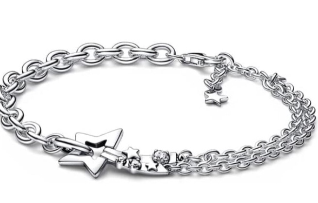 Pandora Sparkling Star Chain Bracelet 925 Sterling Silver