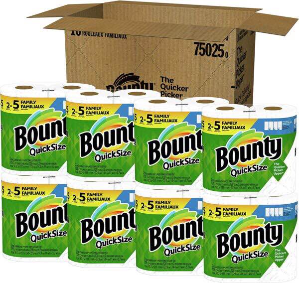 Bounty Quick-Size Paper Towels, White, 16 Family Rolls 