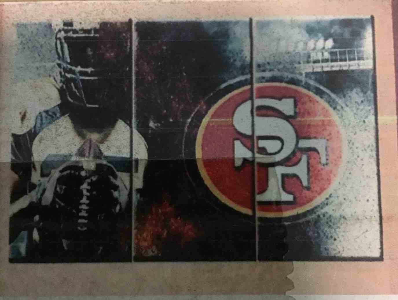Tumovo American Decor Printed on Canvas 3Pcs United States Football Pictures San Francisco 49ers wall art print 60” x 28”