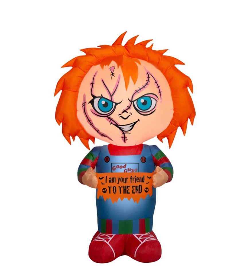 60 Inch Childs Play Chucky with Banner Universal for Halloween by Airblown Inflatables