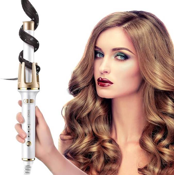 VISKS Auto Ceramic-ion Hair Curler, Super Easy-to-use 1 inch Curling Iron, Automatic Curling Iron with 1" Barrel & 3 Temps Settings, Curling Iron 1 Inch with Auto Shut-Off, Auto Rotating Curling Wand