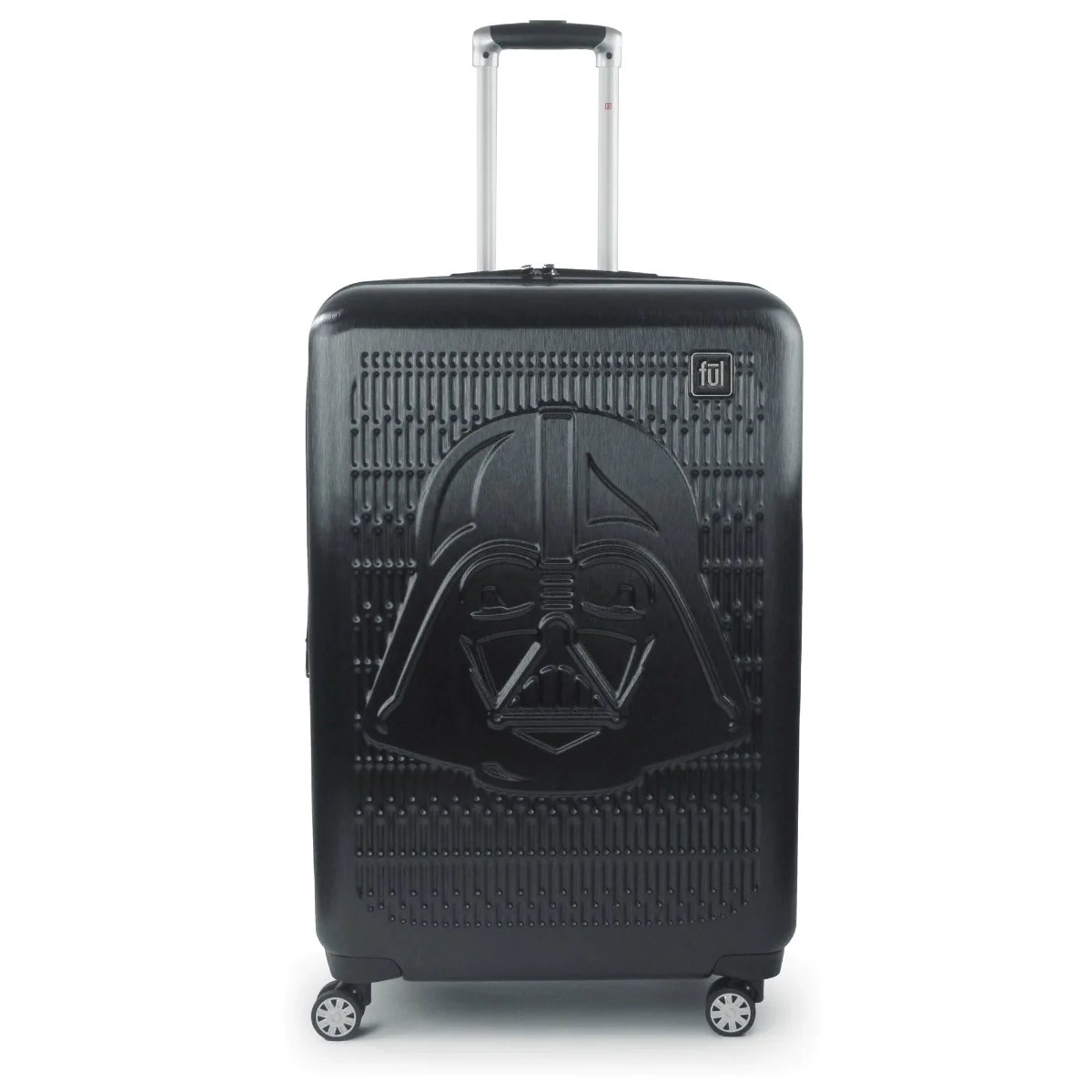 FUL Star Wars Darth Vader 30 Inch Rolling Luggage, Embossed Hardshell Carry On Suitcase with Wheels, Black