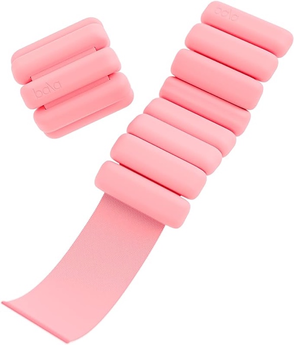 Bala Bangles Adjustable Wearable Wrist and Ankle Weights Set of 2 -2 lb. Blush Color