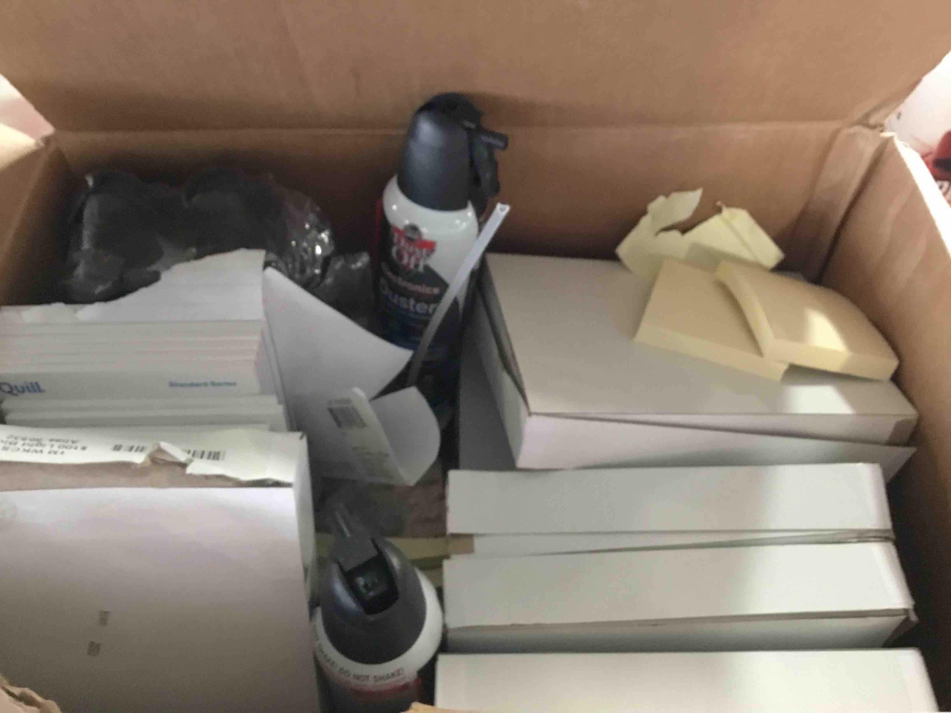 Assorted of variety of products for the maintenance and cleaning of office or home. (expiration date, brands and sizes may vary)