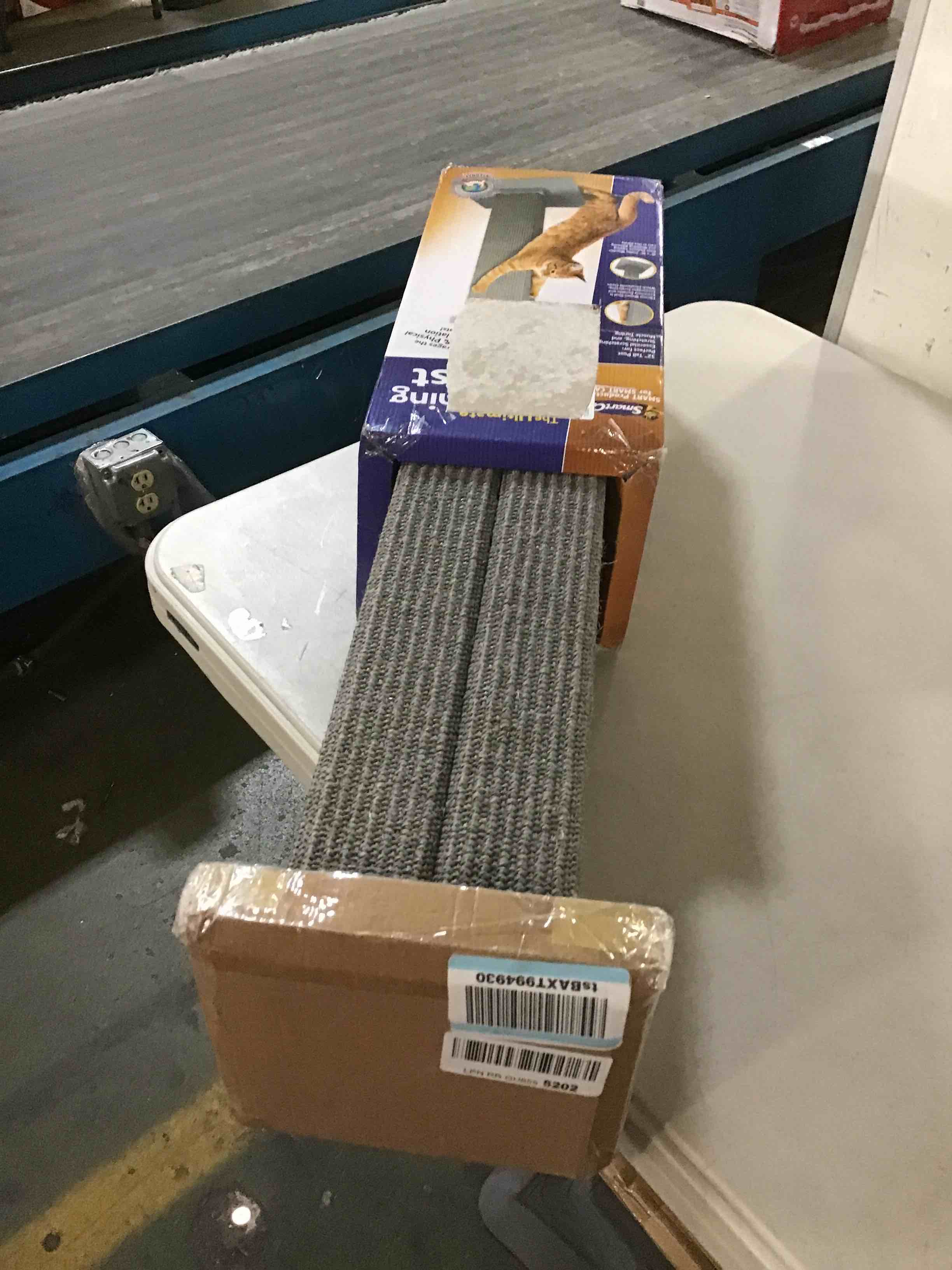 SmartCat Ultimate Scratching Post Gray, Large 32 Inch Tower Sisal Fiber, Simple Design For