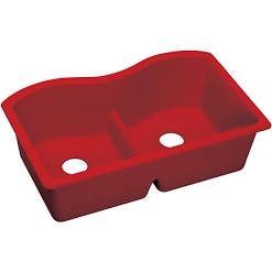 Elkay Quartz Luxe 33 in. Double Bowl Undermount Kitchen Sink with Aqua Divide