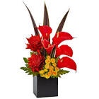 Nearly Natural Tropical Floral and Calla Lily Mixed Silk Arrangement 11 In. W x 10 In. D x 22.5 In. H