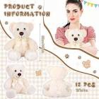 Zhanmai 12 Pcs Bear Stuffed Animal Plush Toys Gift Bulk for Kid Girlfriend,14'' Cute Stuffed Bear Operation Christmas Soft Shaggy Bear for Wedding Xmas Party (Light Brown)