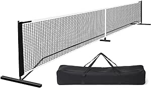 Dulce Dom Pickleball Nets Portable with Court Marking Kit Outdoor, 22 FT Pickleball Net USAPA Regulation Size, Pickle Ball Game Net System with Carrying Bag for Driveway Backyards