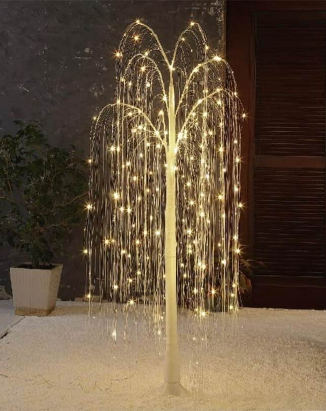 Pre-Lit 360 LED White Lights Twinkling Willow Tree, 4 ft, by Holiday Time