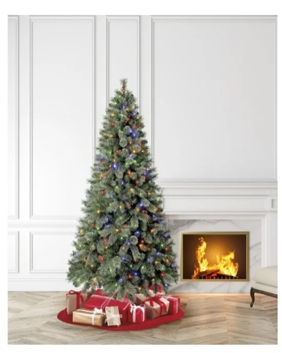 Holiday Time Prelit 300 LED Color-Changing Lights, Liberty Pine Artificial Christmas Tree, 7.5'