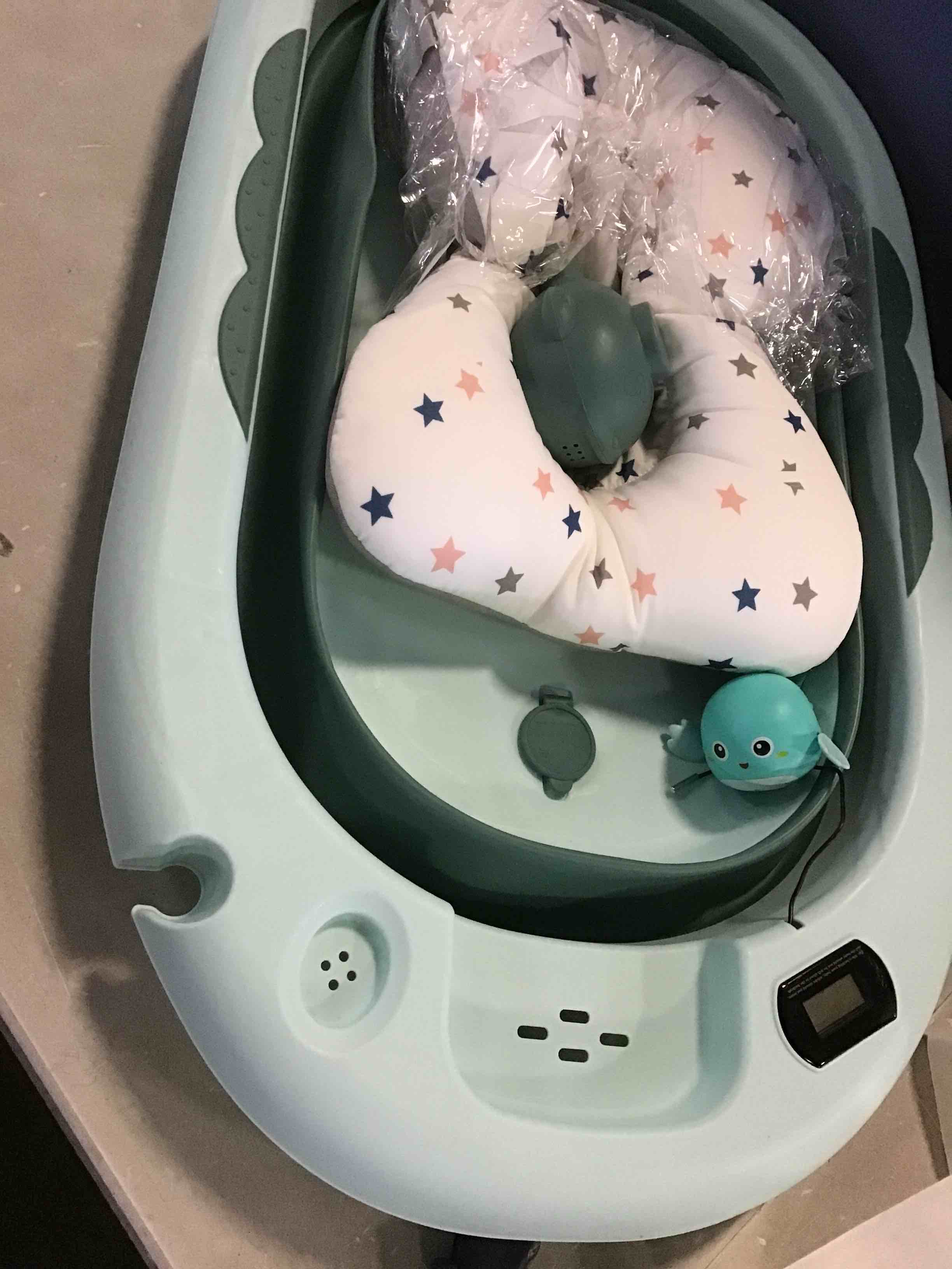 BABY-WAK Baby Bath ,,  Foldable for convenience  with thermometer,non-slip Newborn to toddler 