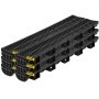 VEVOR Trench Drain System, Channel Drain with Plastic Grate, 5.8x3.1-Inch HDPE Drainage Trench, Black Plastic Garage Floor Drain, 6x39 Trench Drain Grate, with 6 End Caps, for Garden, Driveway-6 Pack VEVOR Trench Drain System, Channel Drain with Plastic Grate, 5.8x3.1-Inch HDPE Drainage Trench, Black Plastic Garage Floor Drain, 6x39 Trench Drain Grate, with 6 End Caps, for Garden, Driveway-6 Pack