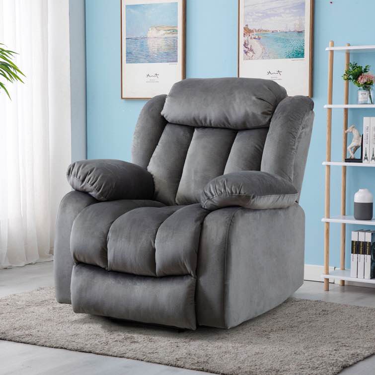 (incomplete) 37" Wide Power Recliner Chair with Integrated Massager Luxurious Upholstery