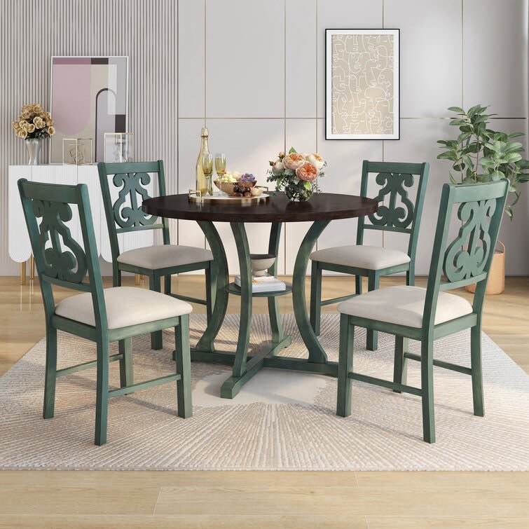 Checkers 5 - Piece Pedestal Dining Set ( Incomplete)