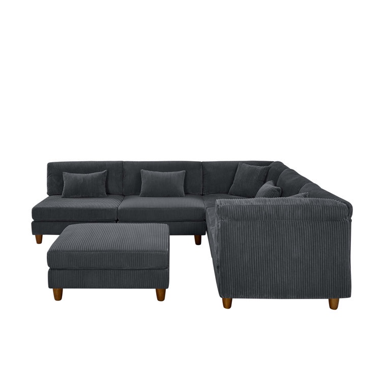 Karesinda 6 - Piece Corduroy Sectional ( Box A Incomplete)