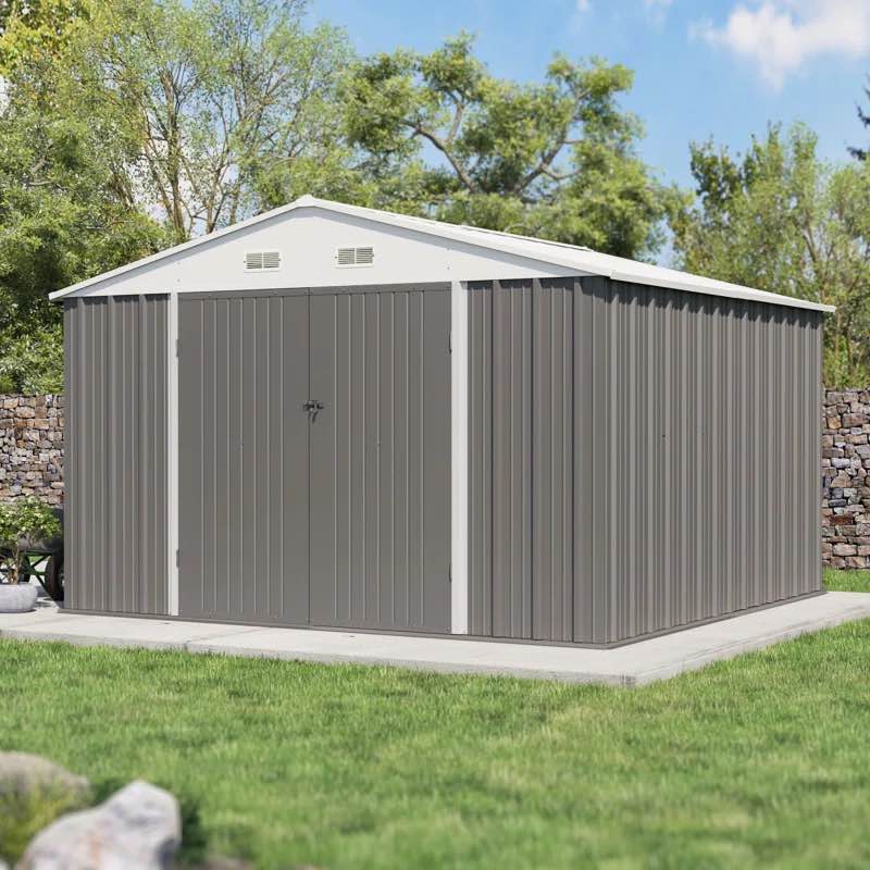 10 ft. W x 10 ft. D Metal Storage Shed ( Box 4/4 Incomplete)
