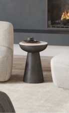 Fransen Genuine Marble Pedestal End Table